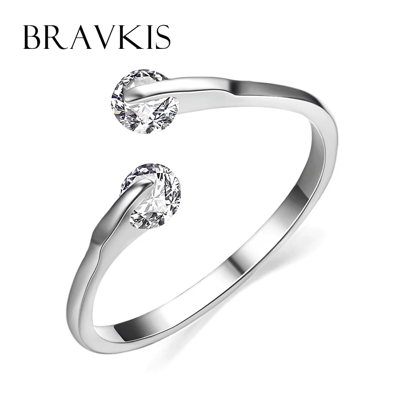 Женское кольцо с камнями BRAVEKISS вечерние Обручальные кольца кубическим цирконием