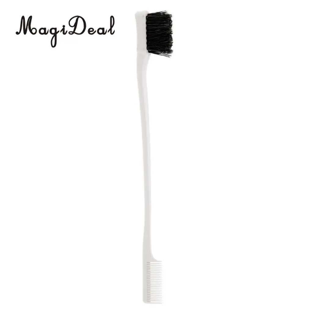 7'' Beauty Double Sided Edge Control Hair Brush Comb Hair Styling Hairbrush Comb End Grooms Smooths Edges High Quality