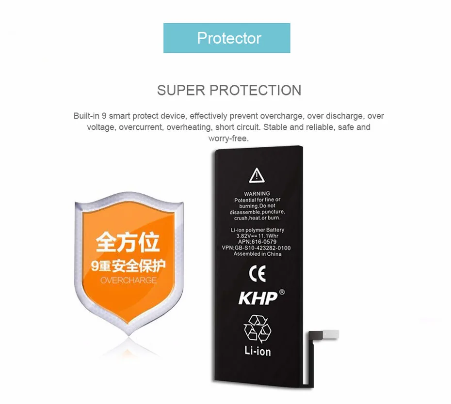 Original KHP Phone Battery For iPhone 6 Plus Battery 2915mAh Repair Tools 0 Cycle Replacement Batteries Sticker (15)