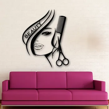 

Newly arrived Removable Wall Stickers Vinyl Decor Hair Beauty Salon Barbershop Sexy Girl Wall Stickers Home Decoration D054