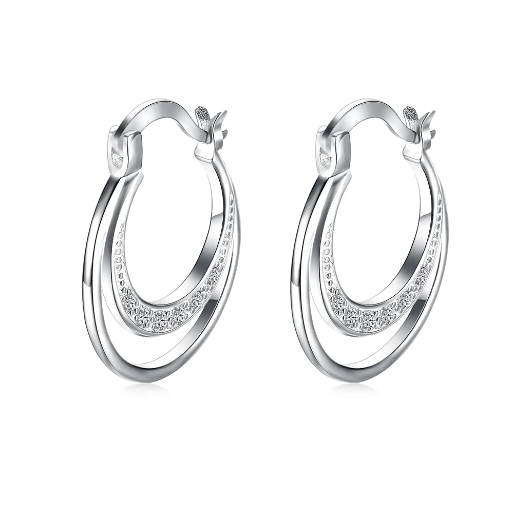 

SPCE779 2016 New Fashion Beautiful Silver Jewelry, Silver Plated Cubic Zirconia Earrings For Women