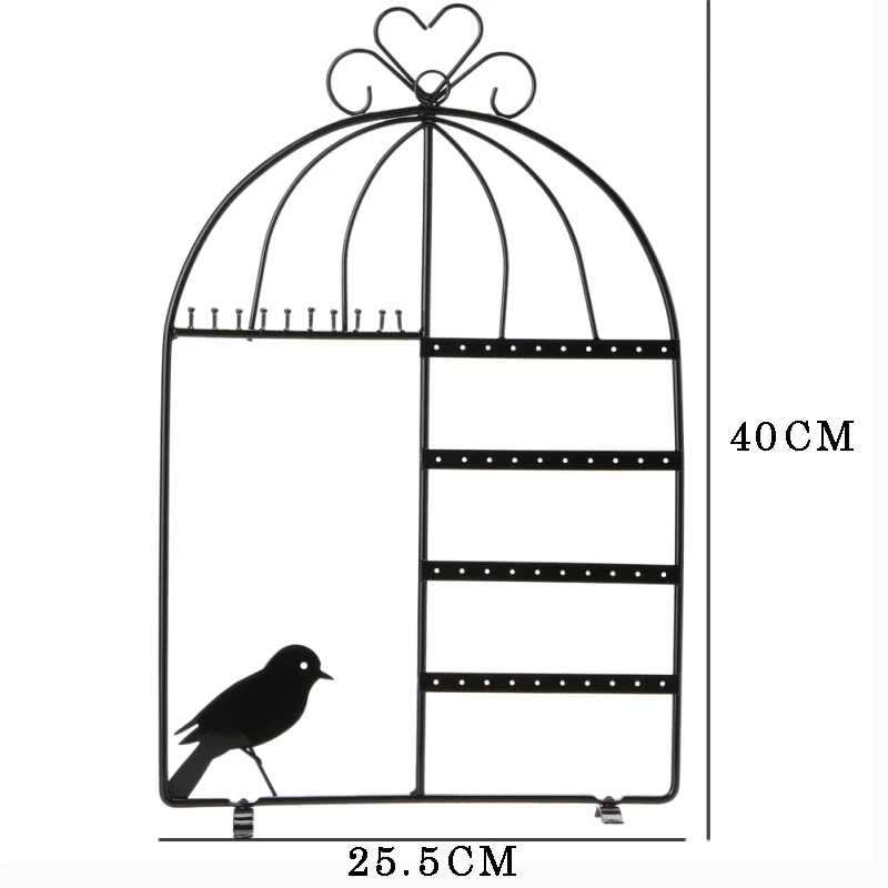 Железные настенные украшения, органайзер для серег, подвесной держатель, ожерелье, дисплей, стойка, белый, розовый, милая птичка, подставка, Органайзер