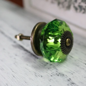 

Acrylic Crystal Knobs Drawer Cabinet Pull Furniture Kitchen Handle Green color 5PCS