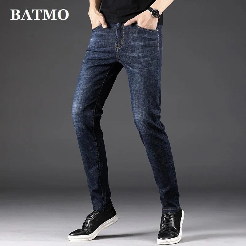 

Batmo 2019 new arrival high quality casual elastic Straight jeans men,men's classic jeans plus-size 29-40 8187-1