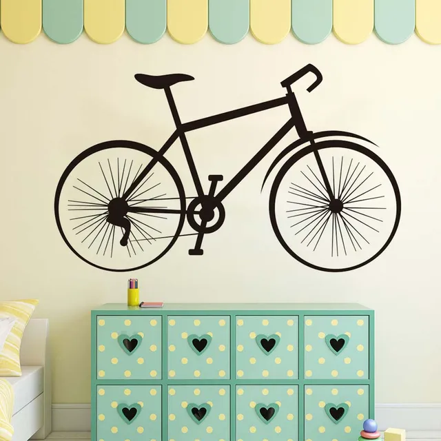 vintage bike wall decal vinyl removable pvc wall stickers room decor