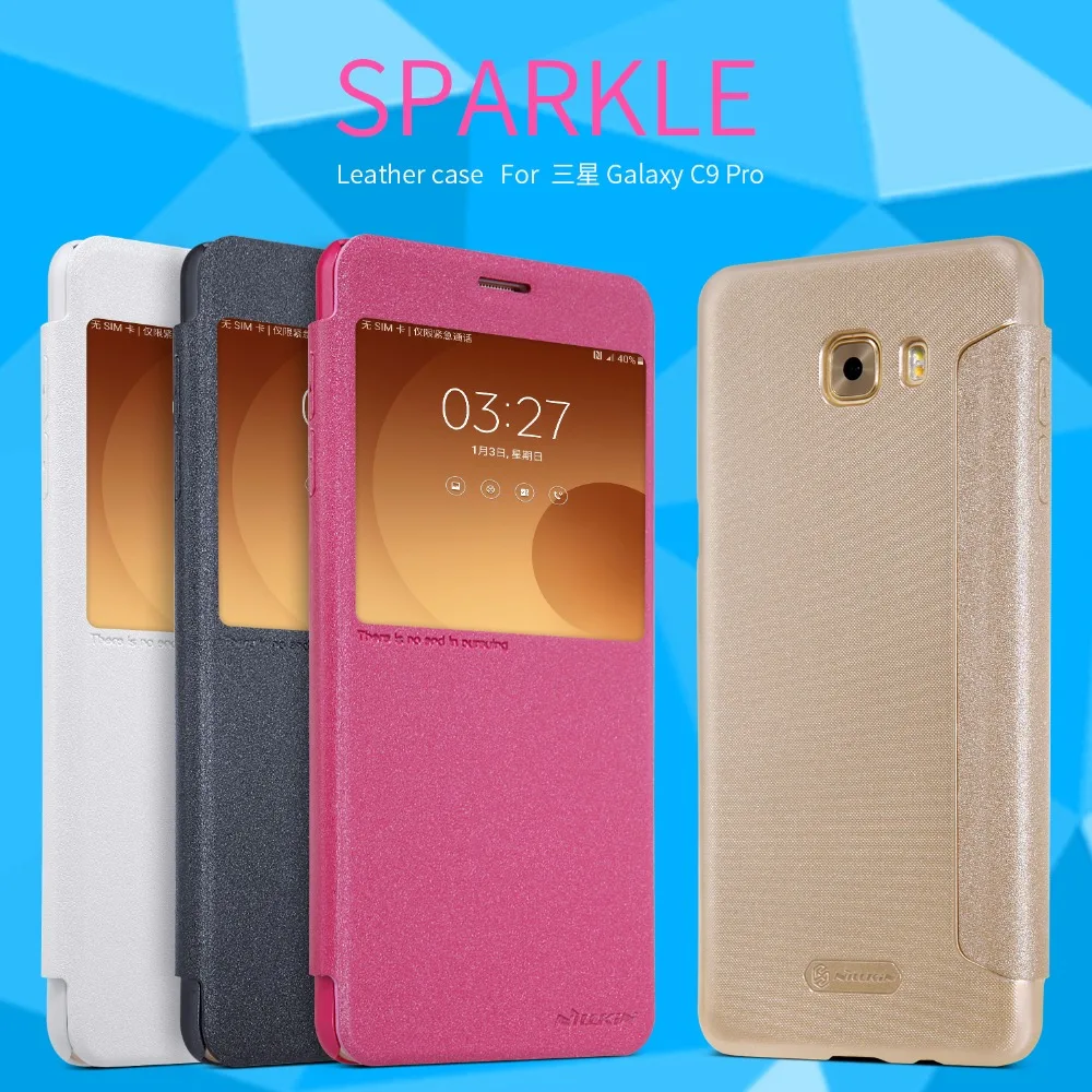 

For Samsung Galaxy C9 Pro case cover NILLKIN Sparkle super thin humanized design flip cover Protective case