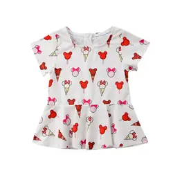 Повседневная летняя одежда с короткими рукавами для девочек, платья От 0 до 3 лет, платье для новорожденных девочек, свободное хлопковое
