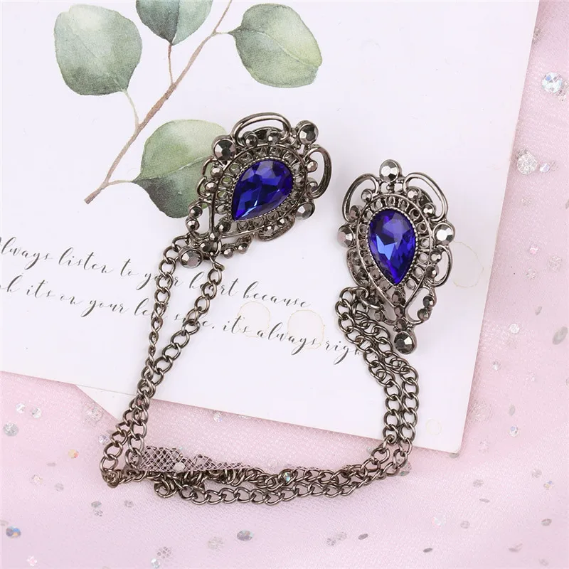 

Women Elegant Dress Sweater Shawl Brooch Chain Pin Clip Cardigan Collar Holder Female Vintage Antique Broche Clothing Decoration