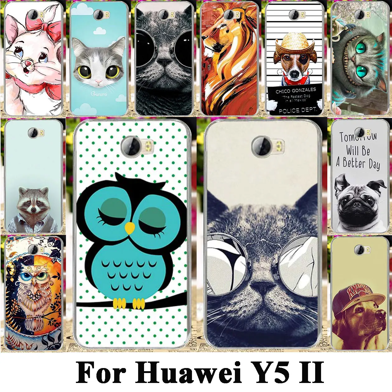 Taoyunxi Silicone Plastic Phone Case For Huawei Y5II Y5 II Y6 ii Compact Y6 ii MINI CUN-U29 Honor 5A LYO-L21 Y5 2 Cat Dog Covers Taoyunxi Silicone Plastic Phone Case For Huawei Y5II Y5 II Y6 ii Compact Y6 ii MINI CUN-U29 Honor 5A LYO-L21 Y5 2 Cat Dog Covers