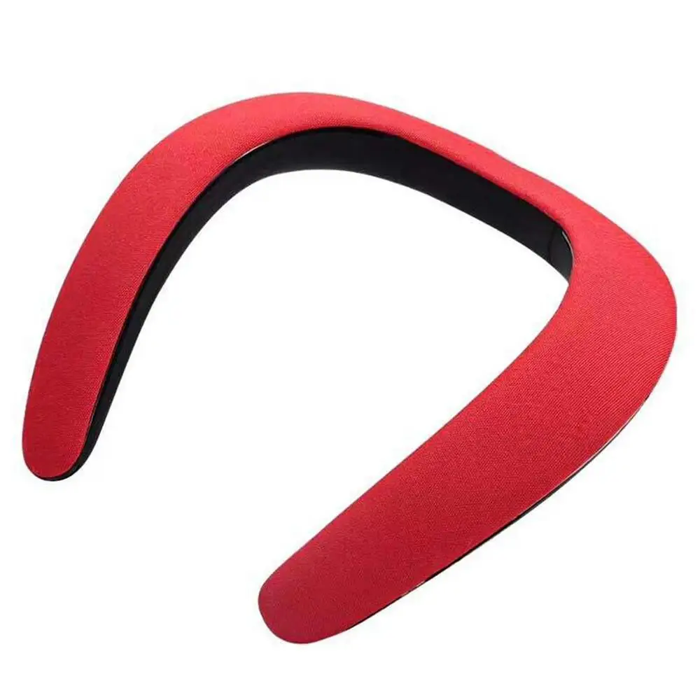 SOONHUA Portable Wireless Bluetooth Earphone Speaker Wearable Stereo Bass Speakers Neckband Sports Headphone Mp3 Subwoofer - Цвет: Красный