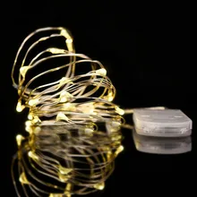 10 шт./лот CR2032 Кнопка Батарея работает 2 м 20 Micro СВЕТОДИОДНЫЙ гирлянды в волшебным освещением для рождества, рождественской вечеринки Свадебный декор