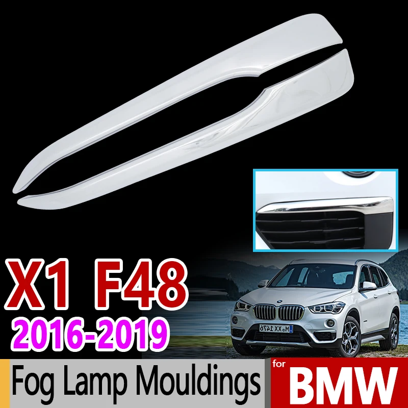 

for BMW F48 X1 Luxurious Chrome Trim Set Fog Lamp Mouldings 2Pcs Fog Light Car Accessories Styling Stickers 2016 2017 2018 2019
