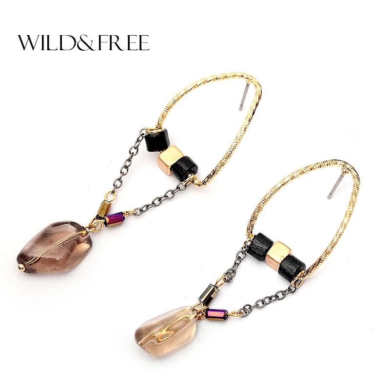 Женские Висячие серьги WILD & FREE из натурального камня винтажные длинные висячие