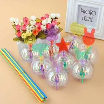 

Hot Selling Variety Magic Flashing Twisted Bubble Wand Light-up Spin Rainbow Bubble Ball Toy for Kid