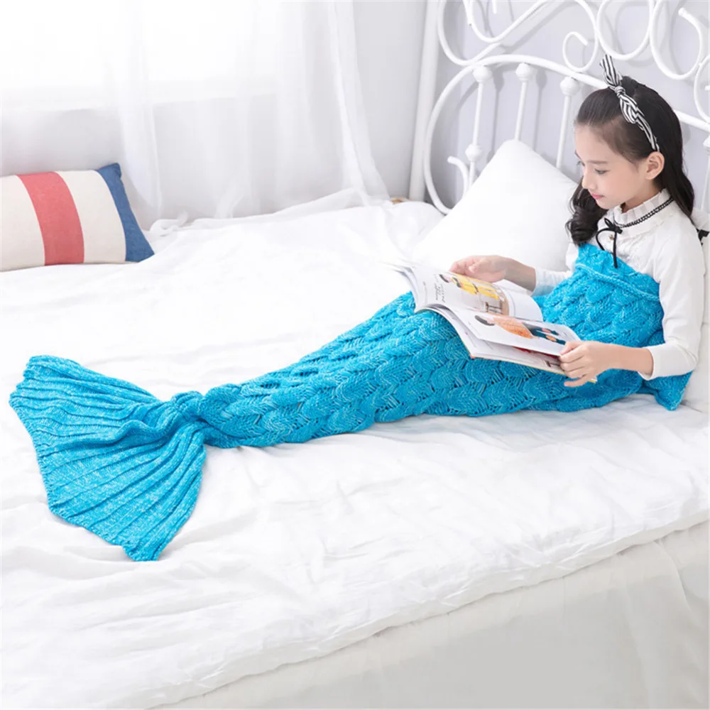 Одеяло Флисовое одеяло Русалочка для кровати хвост плюшевая в клетку на диване кровать пушистые покрывала вязаное одеяло для детей и взрослых