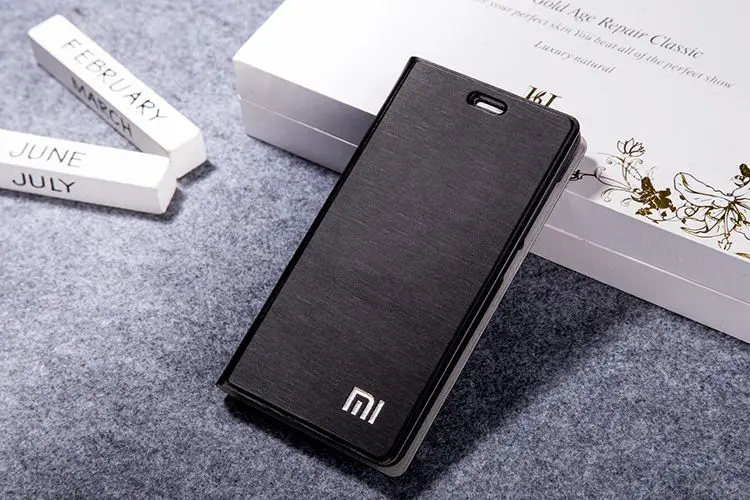 Для Xiaomi Redmi 2 известный бренд флип чехол для телефона Redmi 2A 4,7 ''Бумажник кожаный чехол пленка для экрана Подарочный держатель для карт - Цвет: black