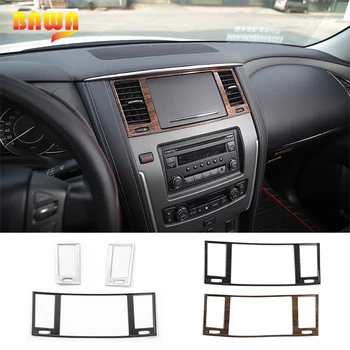 

HANGUP Car Interior Central Console Dashboard GPS Air Outlet Vent Decoration Cover Trim Sticker for Nissan Patrol 2017 Up