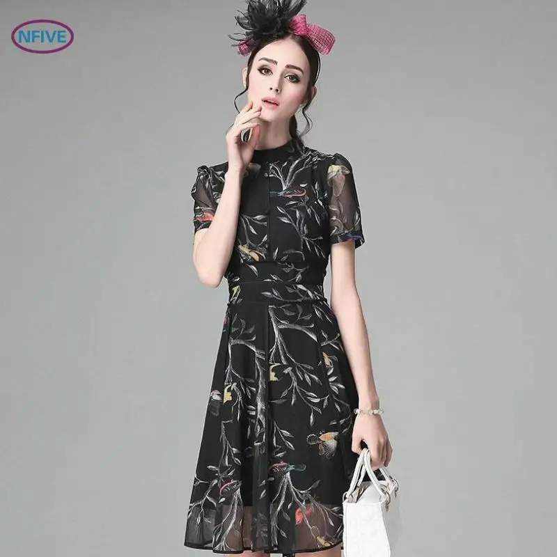 NFIVE Brand 2017 Summer New Europe And The United States To Build A Large Dress Chiffon Dresses Free Shipping | Женская одежда