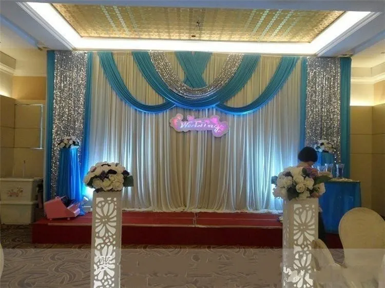 3m 6m Wedding Party Stage Celebration Background Satin Curtain