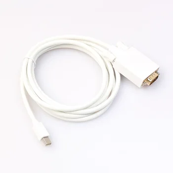 

100pcs/lot*Thunderbolt Mini Display port to vga MINI DP TO VGA Male MFI Cable Adapter For Macbook Pro 15 13" iMac 1.8M 6ft