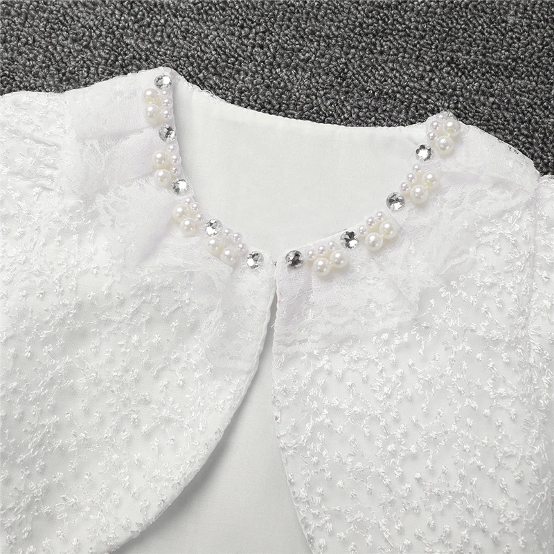Cardigan de Manga Jaqueta de Renda Bolero para Vestido de Noiva Crianças Meninas Rendas Cardigan Longa Bolero Partido Roupa Branca 12 Manga Longa Jaqueta de Renda Bolero Bolero