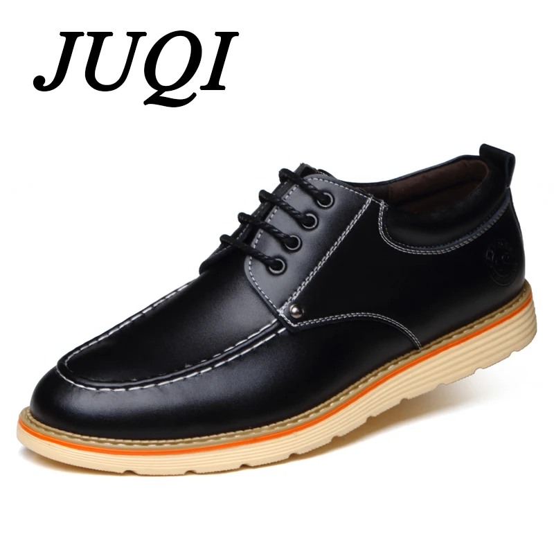 

Luxury Brand Men Height Incre Casual Leather Shoes Fashion Lace-Up Black Brown Flat Shoes For Men Drop Shipping Size 38-46