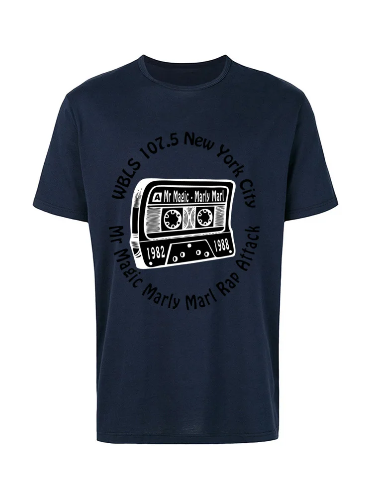Camisa O Neck Top T-shirts Lovers Day Tops Tees Short Sleeve 2018 100% Cotton Custom T-Shirt Design Men's Wholesale Marly Marl Rap Attack Old School Hip Hop 4121 navy