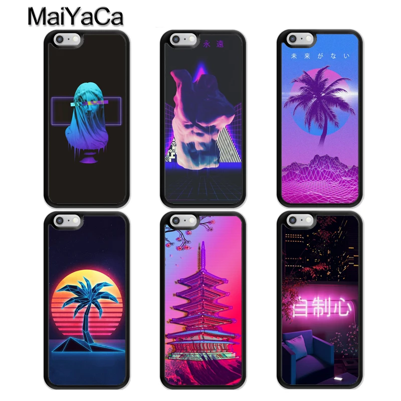 

MaiYaCa Neon Vaporwave Art Case For iphone 11 Pro MAX X XR XS MAX 6 6S 7 8 Plus 5 5S TPU Back Cover Fundas