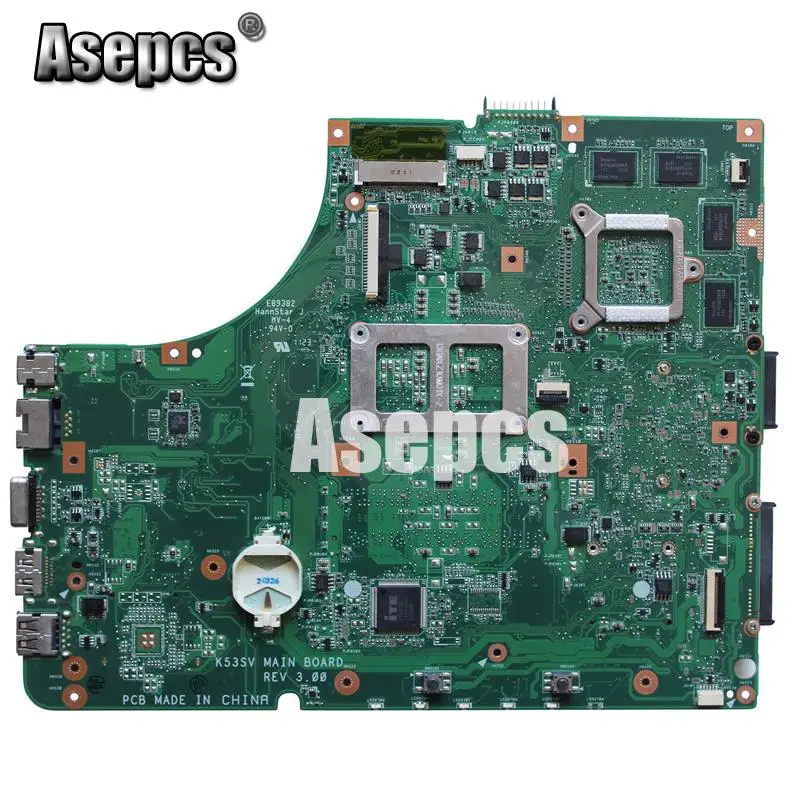 Asepcs K53SV Laptop motherboard for ASUS K53SM K53SC K53S K53SJ P53SJ A53SJ Test original mainboard REV2.1/2.4/3.0/3.1GT540M-2GB