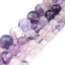 4 6 8 10 мм пурпурный флюорит драгоценный камень круглый рыхлый натуральный камень бусины для самостоятельного изготовления ювелирных изделий Подвески браслет, ожерелье, серьги 15 дюймов