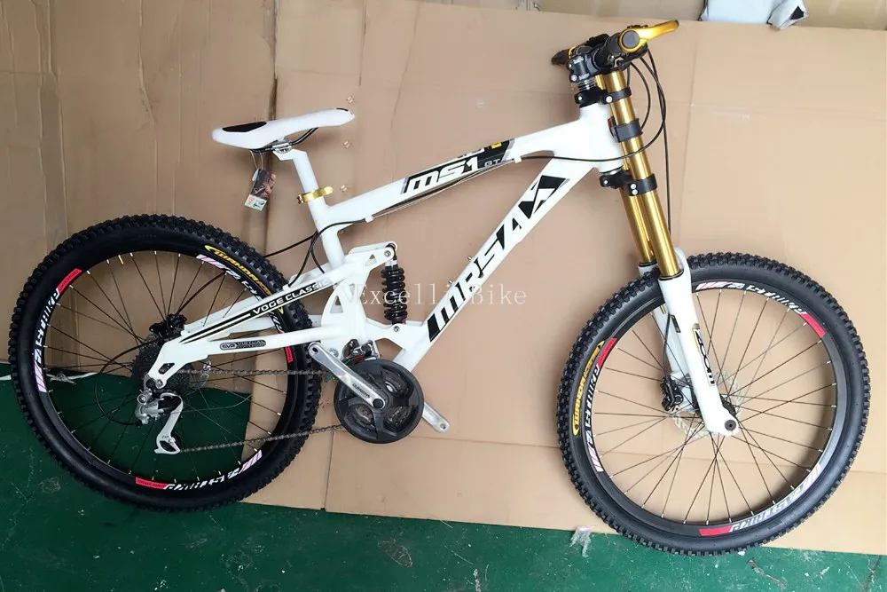 21 Speeds 26inch Oil Disc Brake SHIMANO Drivetrain Aluminium Alloy Soft-tail Frame Full Suspension Downhill Mountain Bikes2