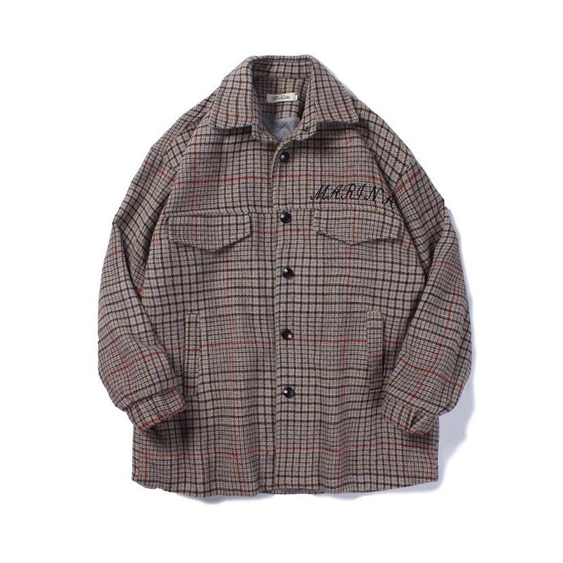 YASUGUOJI new 2019 fashion checkered woolen coat men casual loose wool winter coat men male thicken jackets mens wool coat YASUGUOJI new 2019 fashion checkered woolen coat men casual loose wool winter coat men male thicken jackets mens wool coat