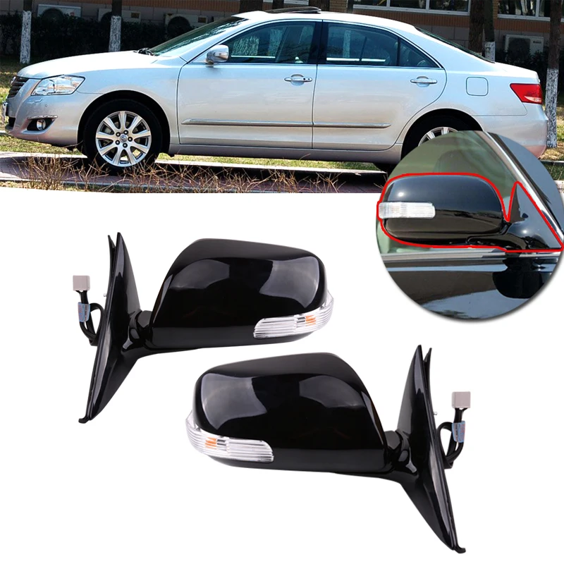 

CAPQX 2PCS Heated Folding & Adjustable With LED Turn Signal Side Rearview Mirror rear view mirror FOR CAMRY 2006 2007 2008 2009