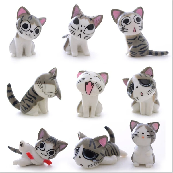 멀티 컬러 마이크로 귀여운 키티 미니 chis chi 스위트 홈 피규어 인형 고양이 새끼 고양이 이모티콘 장식 모델 완구 액션