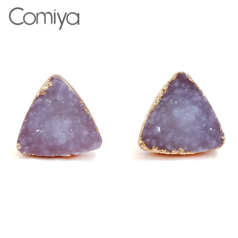 Comiya, золотой цвет, цинковый сплав, модные аксессуары, ювелирные изделия в форме треугольника, серьги-гвоздики для женщин, букле D, oreille, милые серьги Brinco