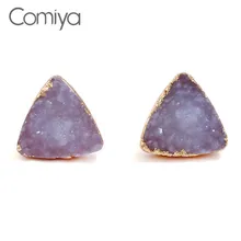 Comiya, золотой цвет, цинковый сплав, модные аксессуары, ювелирные изделия в форме треугольника, серьги-гвоздики для женщин, букле D, oreille, милые серьги Brinco