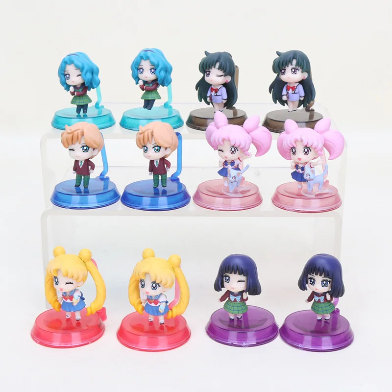 6 шт./компл. Sailor Moon Tsukino Usagi Chibiusa Kino Makoto Chiba Mamoru фигурка игрушки подарки на день