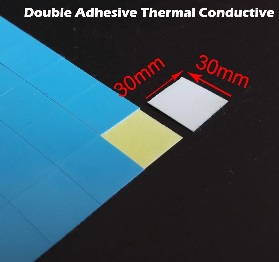 

70pcs 30mm*30mm*0.25mm Double Sided Adhesive Thermal Conductive Pad for LED Light PCB, LCD-TV, DDRLL Module, DVD Applicatins