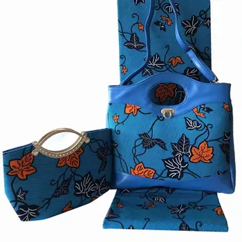 

3pieces/set Pretty Ankara wax bags,high quality woman's handbag matching 6yards soft wax print Nigerian 100%cotton fabric F93-9