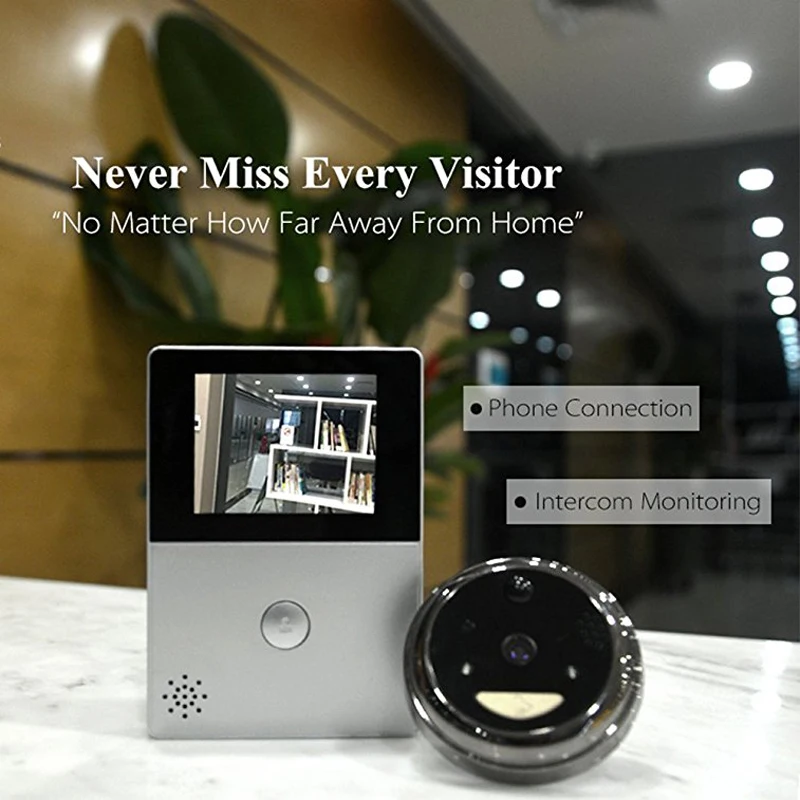2,8 дюймовый Wifi дверной звонок с видеонаблюдением OLED HD экран ультра-низкое энергопотребление удаленный через смартфон MicroUSB аккумулятор