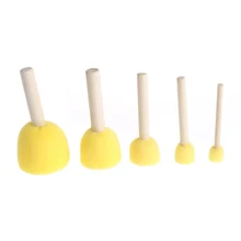 5 шт. круглая губка кисть с деревянной ручкой Искусство граффити живопись инструмент игрушка Дети Прямая Поддержка