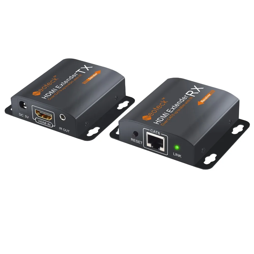 Neoteck 1080P HDMI удлинитель передатчик с ИК TX/RX 60 см Ethernet кабель для ТВ проектора DVD через один Cat 6 Cat 7 кабель