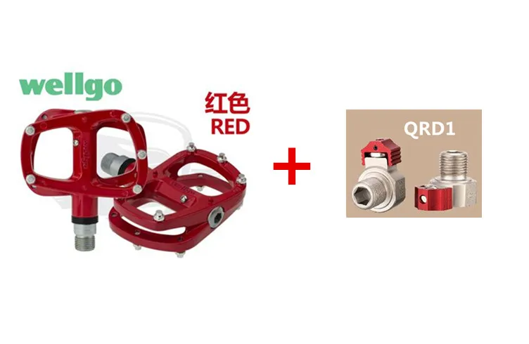 Велопедали для велосипеда, быстросъемное устройство R146, дорожный складной велосипед Mg, алюминиевый Подшипник, сплав для велосипеда, герметичный, Сверхлегкий, для велоспорта - Цвет: red with QRD1