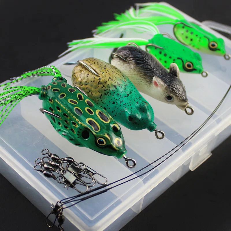 DASNAKI frog Lure Kit Fishing Tackle Frogs 5 each Multi Fishing Lures