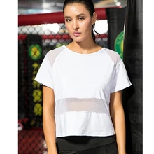 Быстросохнущая Беговая футболка для женщин, йога для фитнеса бега зала, спортивные топы с круглым вырезом, с коротким рукавом, дышащая футболка для тренировок, топы