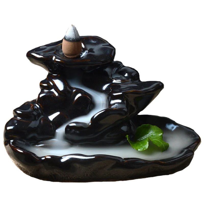 

ceramic Incense Burner Creative Home Decor Mini Incense Censer Backflow Incense Burner Use In The Home Office Teahouse A $