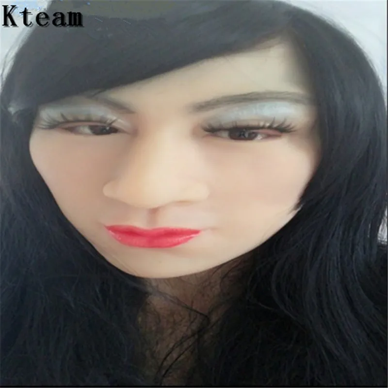 Top Quality Handmade Silicone Face Mask Sexy And Sweet Half Female Face 