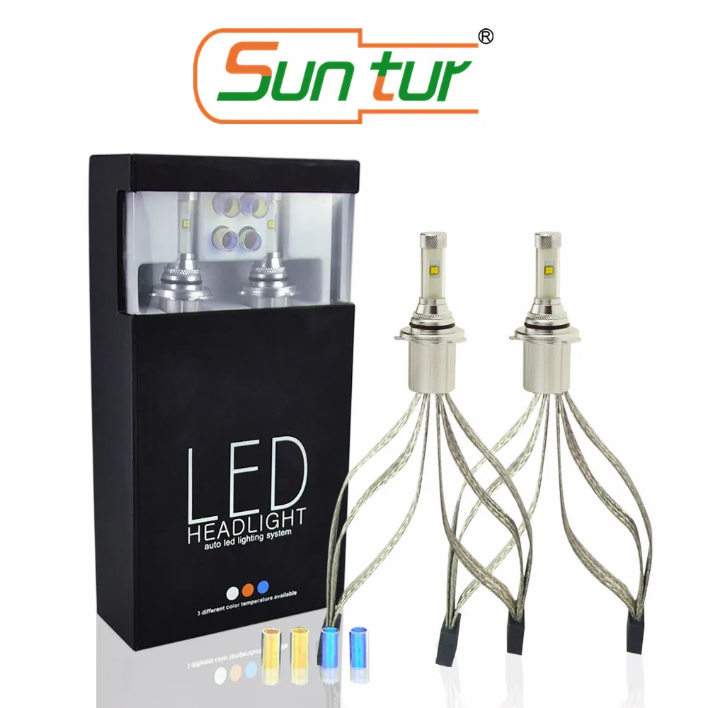 Suntur H4 D1 D2 светодиодный лампы H3 H8 H11 9004 9007 9012 HB3 HB4 H13 головной светильник комплект 3000K