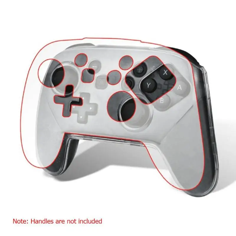 

VKTECH Transparent Clear Crystal Hard Control Protective Cover Handle Shell Case Fit for Nintend Switch Pro Console Controller