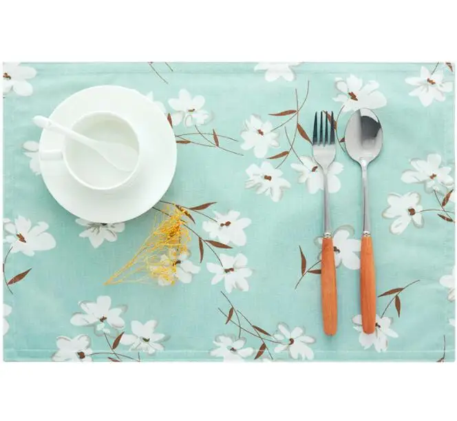 Printed Linen Placemat Place mat Table Mat hot blue flower colorful